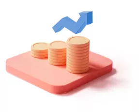This image features rising stacks of coins on a platform with an upward blue arrow, symbolizing growth, value, and the measurable impact of recruiters. It visually represents the success recruiters bring to organizations through strategic hiring and talent acquisition.
